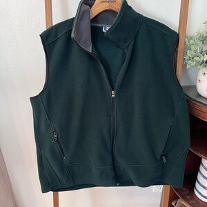 Men’s Forest Green Fleece Vest - Full Zip